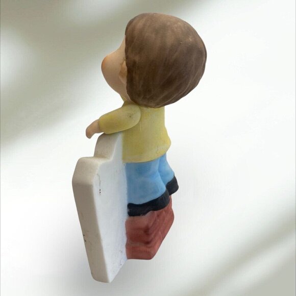 Enesco 1982 Anne Fitzgerald Dear God Kids When We Get Into Trouble Grandpa Boy - Picture 2 of 5